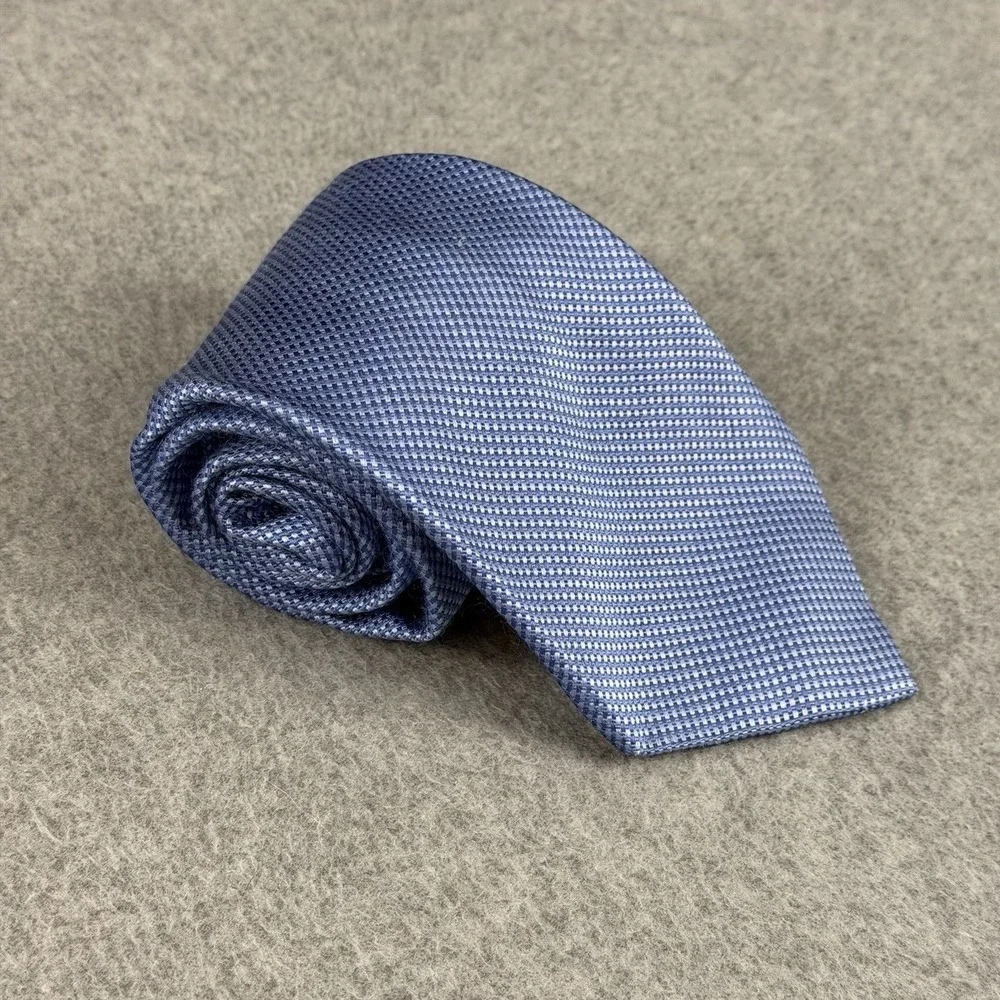 Calvin Klein Men's Light Blue Textured Silk Necktie 60x3.75